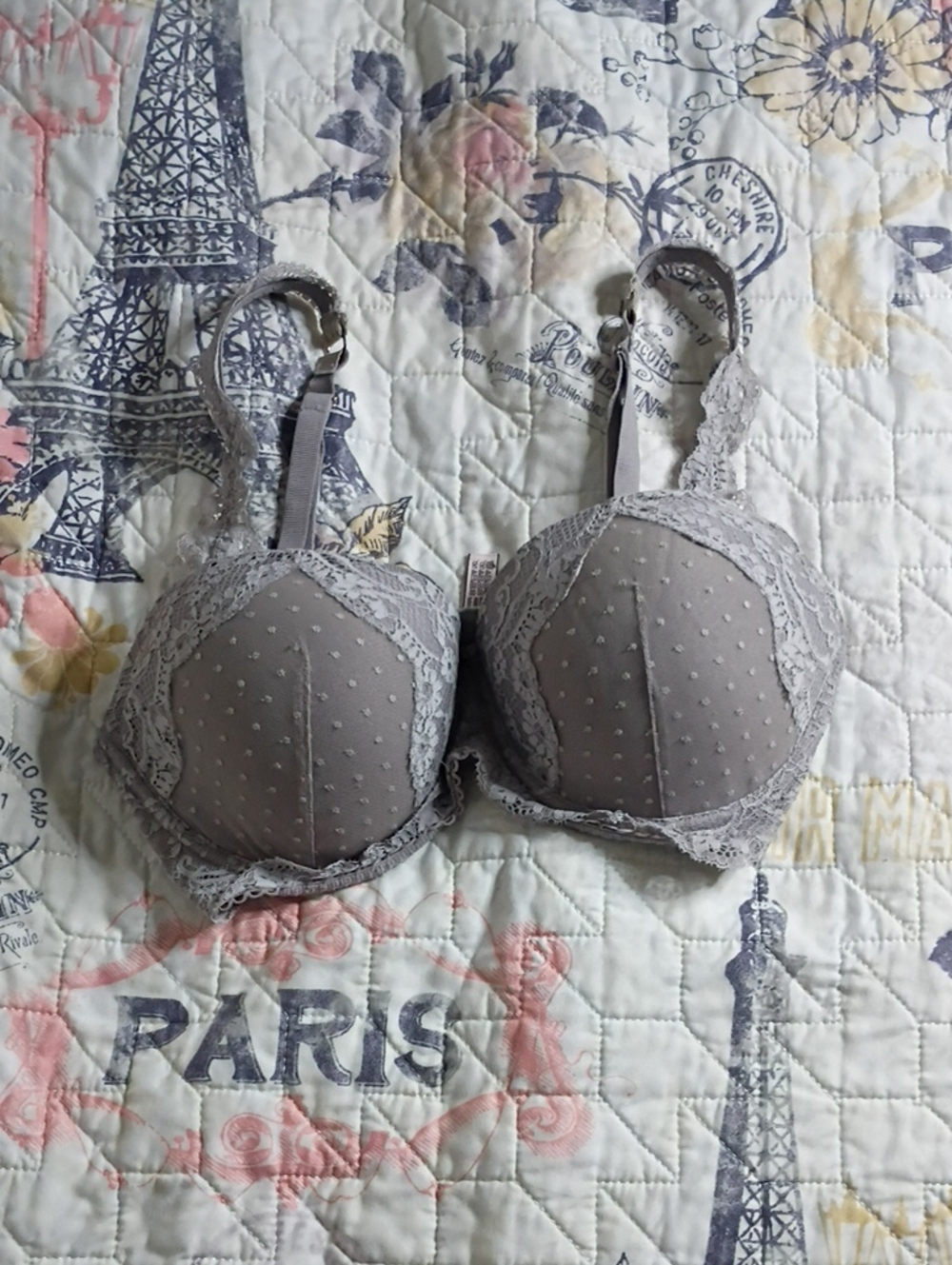 Victoria's Secret Lavender Lace Push-Up Bra Size 32DDD